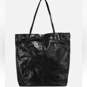 Latico NJ Nora distressed black leather shoulder bag 17”x15”x4.5”